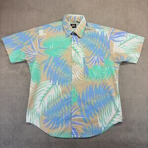 VTG Lee Hawaiian Shirt Men's Medium Short Sleeve Button Up Tropical Palm Tree